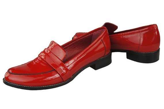 Schuhe Damen Mokassins Naturleder Rotlack 139 ElitaBut