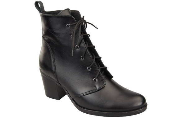 Winter-Schnürstiefel für Damen, Naturleder, Schwarz 188, von ElitaBut