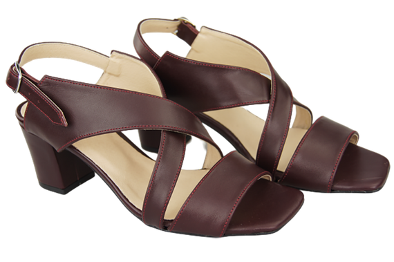 Damenschuhe Burgunderrote Sandalen, Naturleder 149 ElitaBut