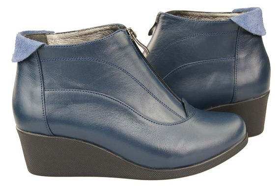 Damen-Winterstiefel, Naturleder, Marineblau 133 von ElitaBut
