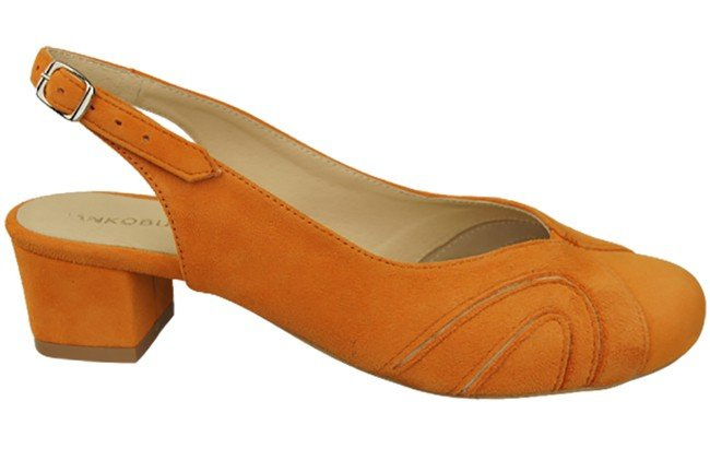 Damenschuhe Sandalen, Naturleder, Wildleder, Orange 842 von ElitaBut