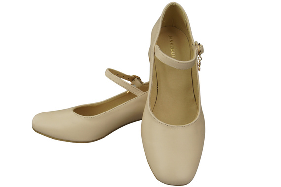 Damenschuhe Beige Riemchenpumps Naturleder 202 ElitaBut