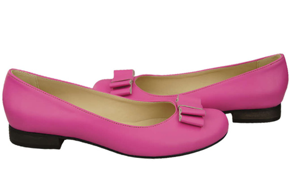 Damen Ballerinas Naturleder Fuchsia 702 ElitaBut