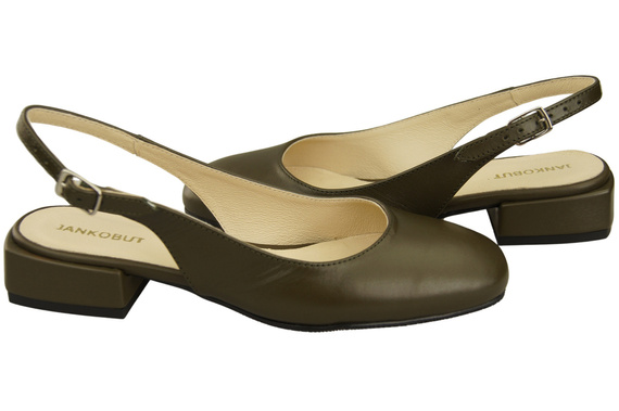 Damen Schuhe Sandalen Olive Flacher Absatz Naturleder 206 ElitaBut