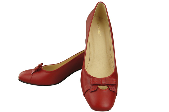 Damen Pumps mit Schleife Rot Naturleder und niedrigem Absatz 203 ElitaBut