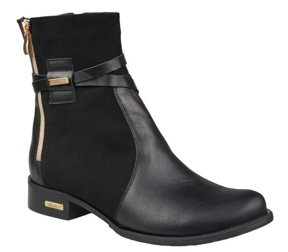 Damenschuhe Stiefel, Naturleder, Schwarz 885 ElitaBut