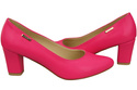Klassische Glatt Damen Neon Rosa Naturleder Schuhe 213 ElitaBut