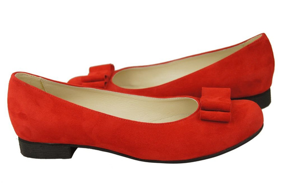 Damenschuhe Ballerinas Rot, Naturleder, Wildleder 126 ElitaBut