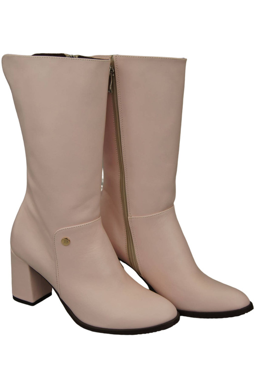 Schuhe Halbhohe Damenstiefel, Naturleder, Puderrosa 189 ElitaBut