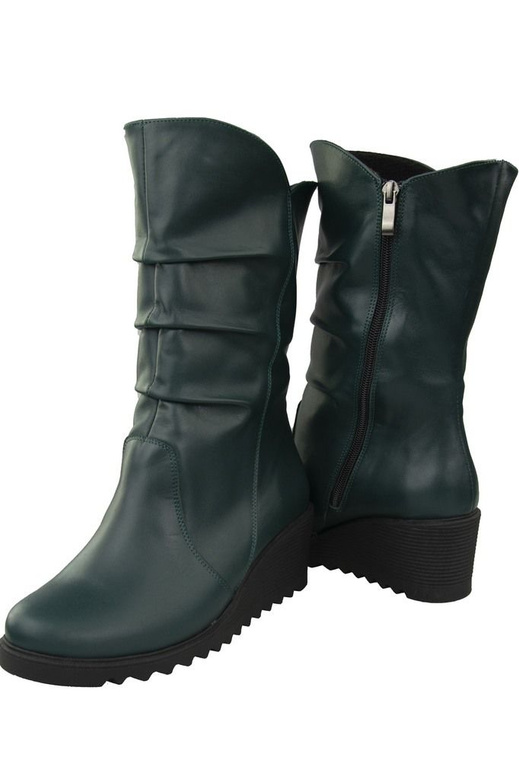 Schuhe Damenstiefel Keil Winter Naturleder Malachit 140 ElitaBut