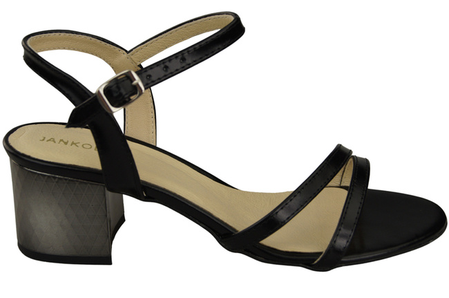 Damenschuhe Schwarz glänzendes Naturleder 197 Sandalen, die den Fuß sinnlich enthüllen ElitaBut