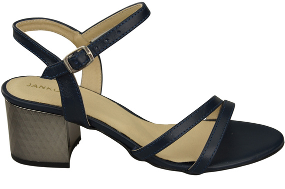 Damenschuhe Marineblaues Naturleder 197 Sandalen, die den Fuß sinnlich enthüllen ElitaBut