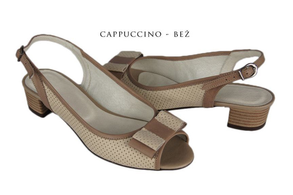 Damenschuhe Durchbrochene Sandalen aus Naturleder Cappuccino Beige 731 ElitaBut