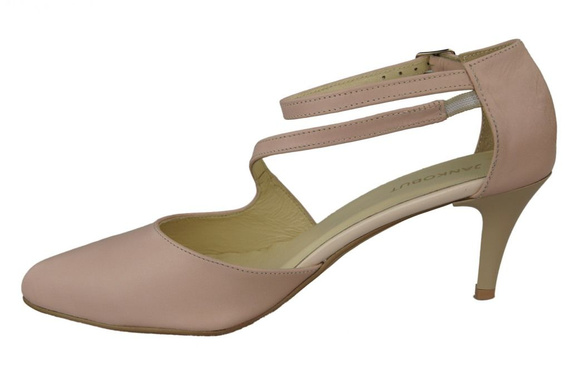 Damenschuhe Sandalen Niedriger Absatz, Naturleder, Puderrosa 990 ElitaBut