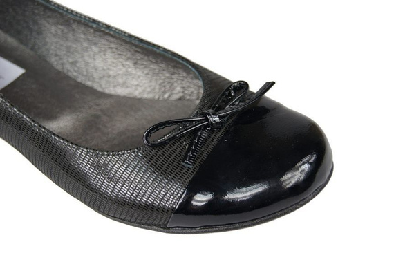 Damen-Ballerinas, Naturleder, Schwarz 873 ElitaBut