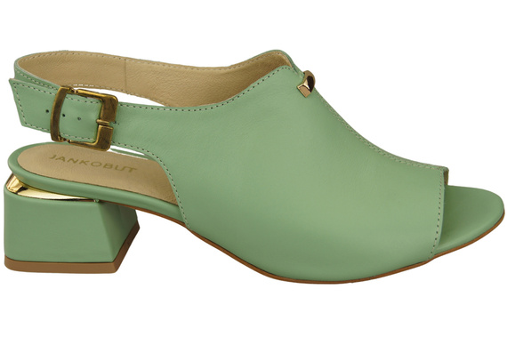 Damenschuhe Sandalen Mint, goldene Schnalle, Naturleder 198 ElitaBut