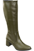 Klassische Damenstiefel, Naturleder, Olive 175 ElitaBut