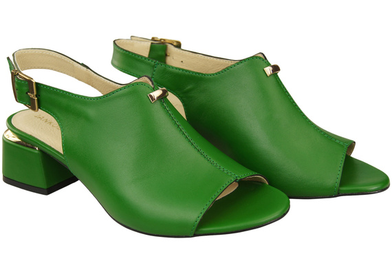 Damenschuhe Sandalen Grüngoldene Schnalle Naturleder 198 ElitaBut