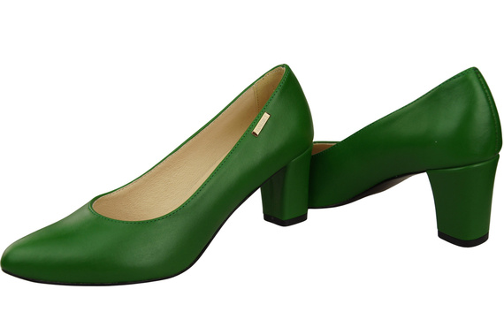 Klassische Glatt Damen Grün Naturleder Schuhe 213 ElitaBut