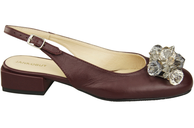 Damen Schuhe Burgund Sandalen mit Kristallen Naturleder 215 ElitaBut