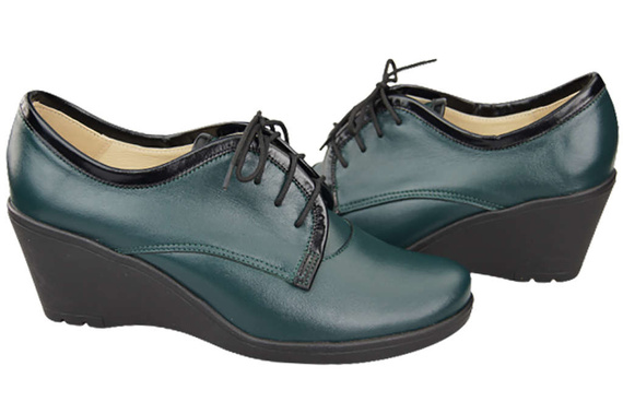 Damenschuhe mit Keilabsatz, Naturleder, Malachit 181 ElitaBut