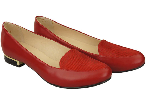 Damen Ballerinas Lords, Naturleder, Rot 908 ElitaBut