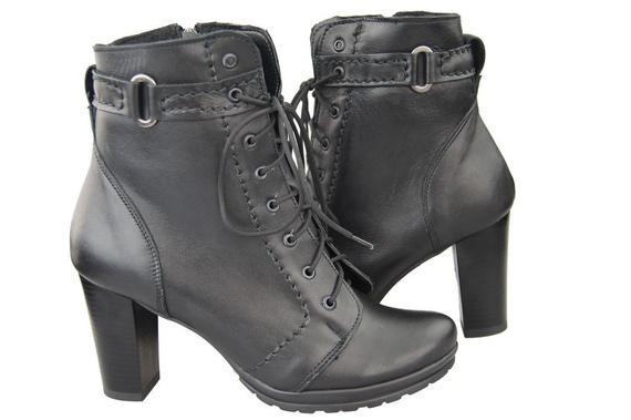 Damenschuhe Stiefeletten, Naturleder, Schwarz 1012 ElitaBut