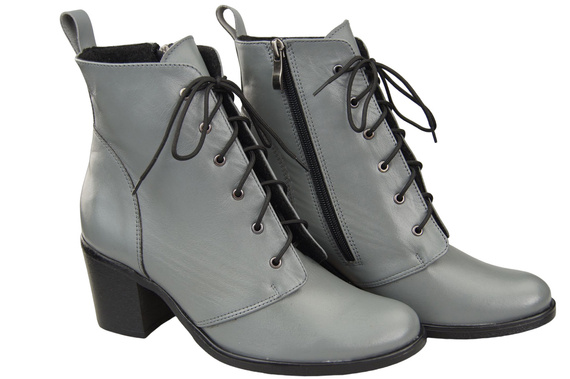 Winter-Schnürstiefel für Damen, Naturleder, Grau 188 von ElitaBut