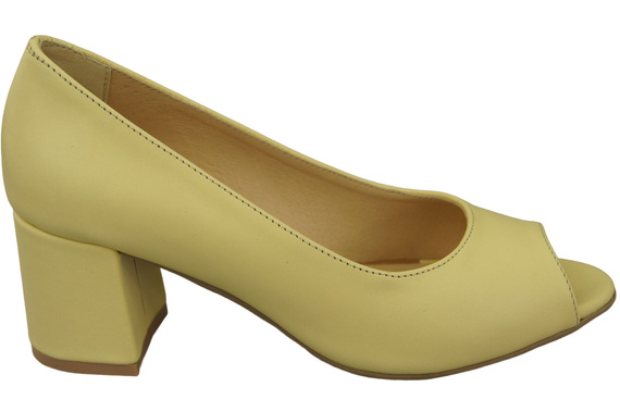 Damenschuhe PEEP TOE Banana Pumps Naturleder mit beschichtetem Absatz 192 ElitaBut