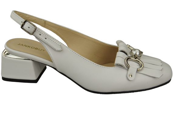 Damenschuhe Weiß Sandalen mit Fransen verziert Naturleder 208 ElitaBut