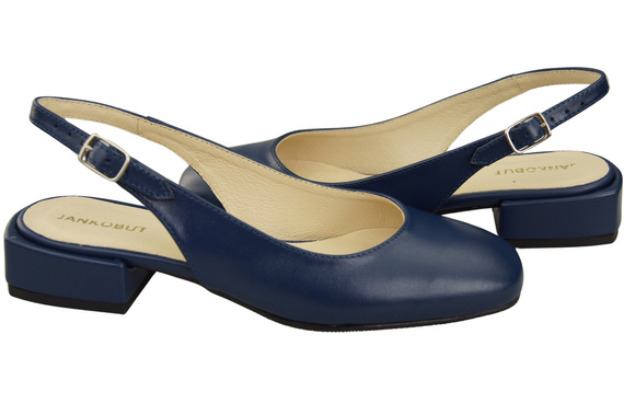 Damen Schuhe Sandalen Marineblau Flacher Absatz Naturleder 206 ElitaBut