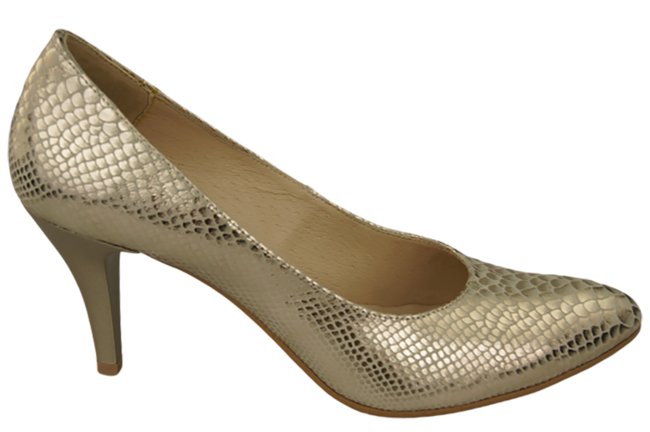 Damenschuhe Pumps Gold, Schlangenmotiv, Naturleder 150 ElitaBut