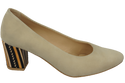 Damenschuhe Pumps Beige Natürliches Wildleder Dekorativer Absatz 158 von ElitaBut