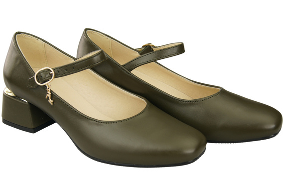 Damenschuhe Olive Riemchenpumps Naturleder 202 ElitaBut