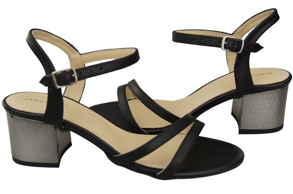 Damenschuhe Schwarzes Naturleder 197 Sandalen, die den Fuß sinnlich enthüllen ElitaBut