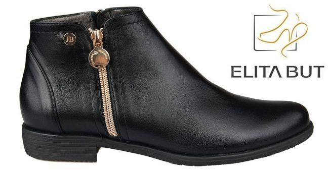 Frühlingsstiefel für Damen, Naturleder, Schwarz 872 ElitaBut