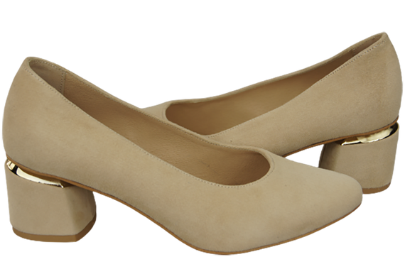 Damenschuhe Pumps Beige Natürliches Wildleder 143 Von ElitaBut