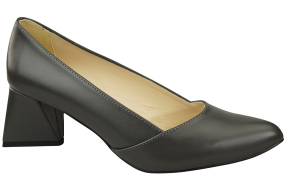 Damen Pumps Graphit Echtleder Spitz Zehen Absatz ElitaBut 221