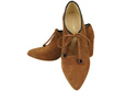 Damenschuhe Karamellschuhe, natürliches Veloursleder 183 ElitaBut