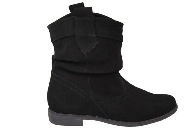Schuhe Damen Stiefeletten Frühling/Herbst Naturveloursleder Schwarz 117 L ElitaBut