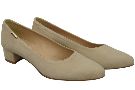 Bequeme Damen-Schuhe Beige aus echtem Veloursleder 220 Z ElitaBut