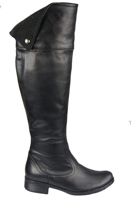 Schuhe Damenstiefel Stiefel, Overknee-Stiefel, hoher Schaft, oberhalb des Knies, Naturleder, Schwarz 803 ElitaBut