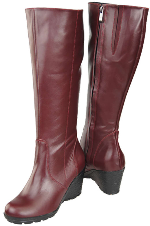Damenschuhe Keilstiefel, Naturleder, Burgund 745 ElitaBut