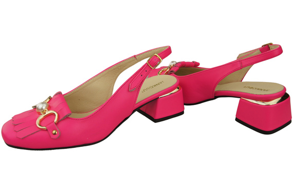 Damenschuhe Neon Rosa Sandalen mit Fransen verziert Naturleder 208 ElitaBut