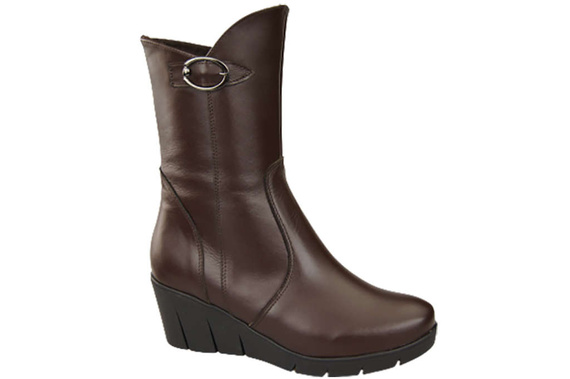 Damen-Keilstiefel, Naturleder, Schokolade 178 ElitaBut