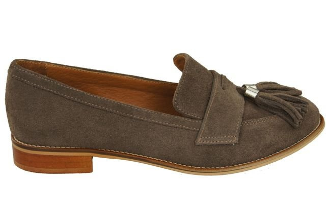 Schuhe Damen Mokassins Naturveloursleder Braun 134 ElitaBut