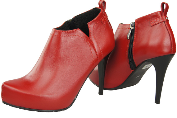 Frühlingsstiefel für Damenschuhe, Rot Naturleder, 794 ElitaBut