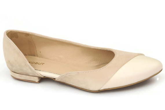 Damenschuhe Ballerinas Beige, Naturleder, Wildleder 146 ElitaBut
