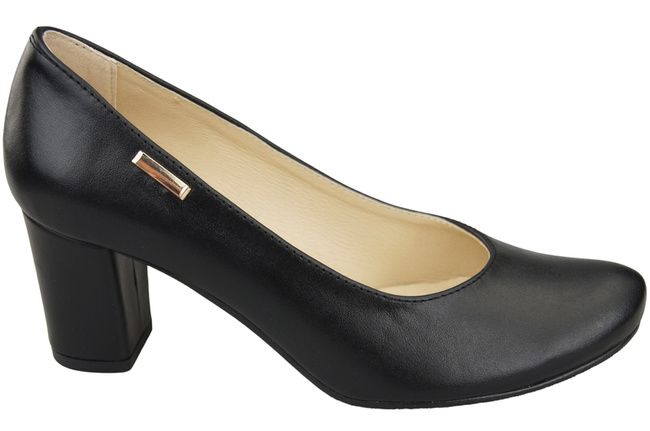 Klassische Damen Schwarz Naturleder Mandelnase Kürbisschuhe 201 ElitaBut