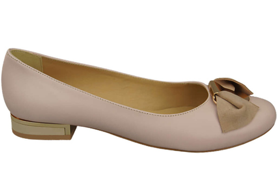 Ballerina-Schuhe für Damen, Naturleder, Puderrosa 894 ElitaBut